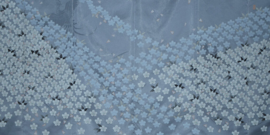 平和屋着物○洛人工房 九寸名古屋帯 手描き 松に桜 暈